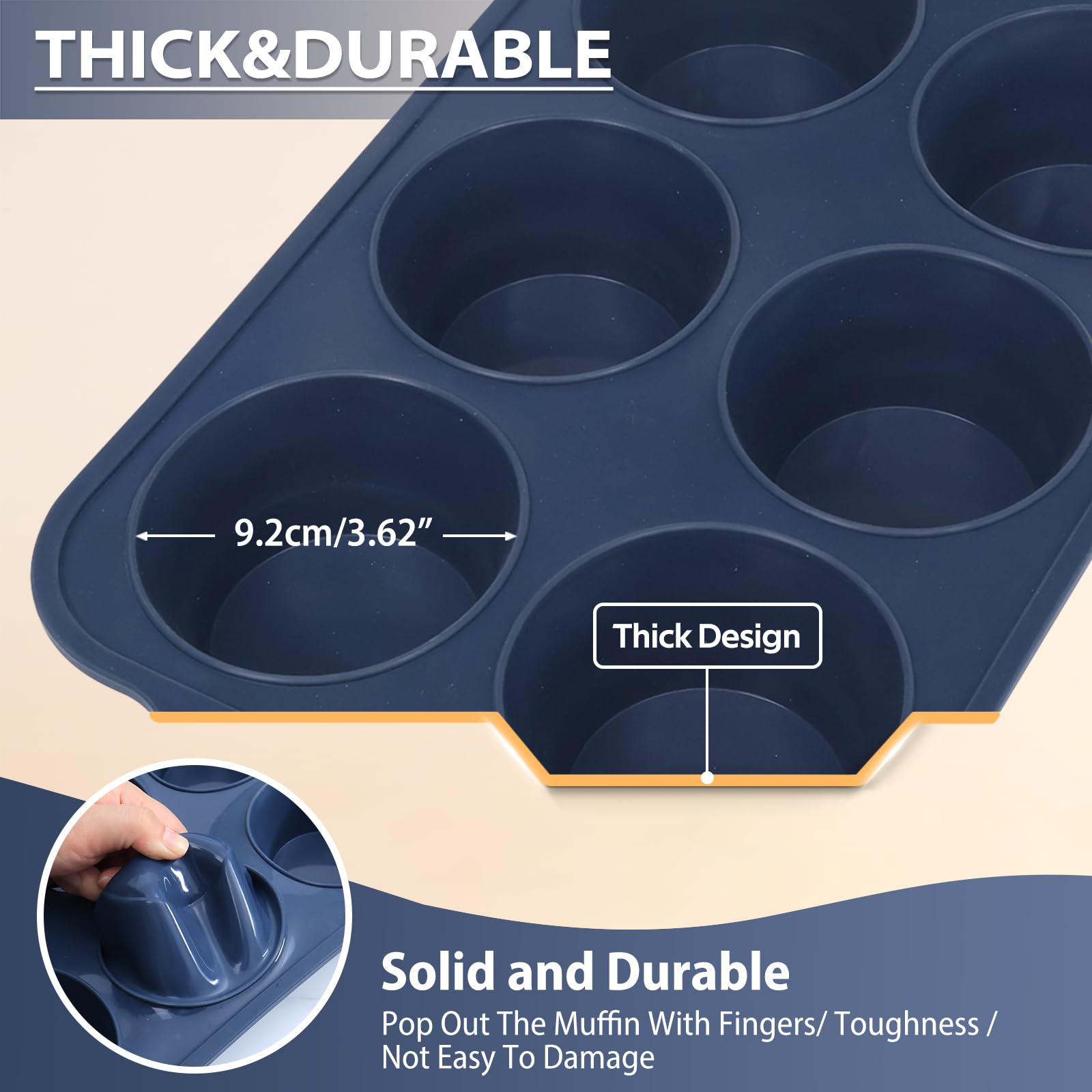 Vnray large bake tray designed for cupcakes and mini cakes.