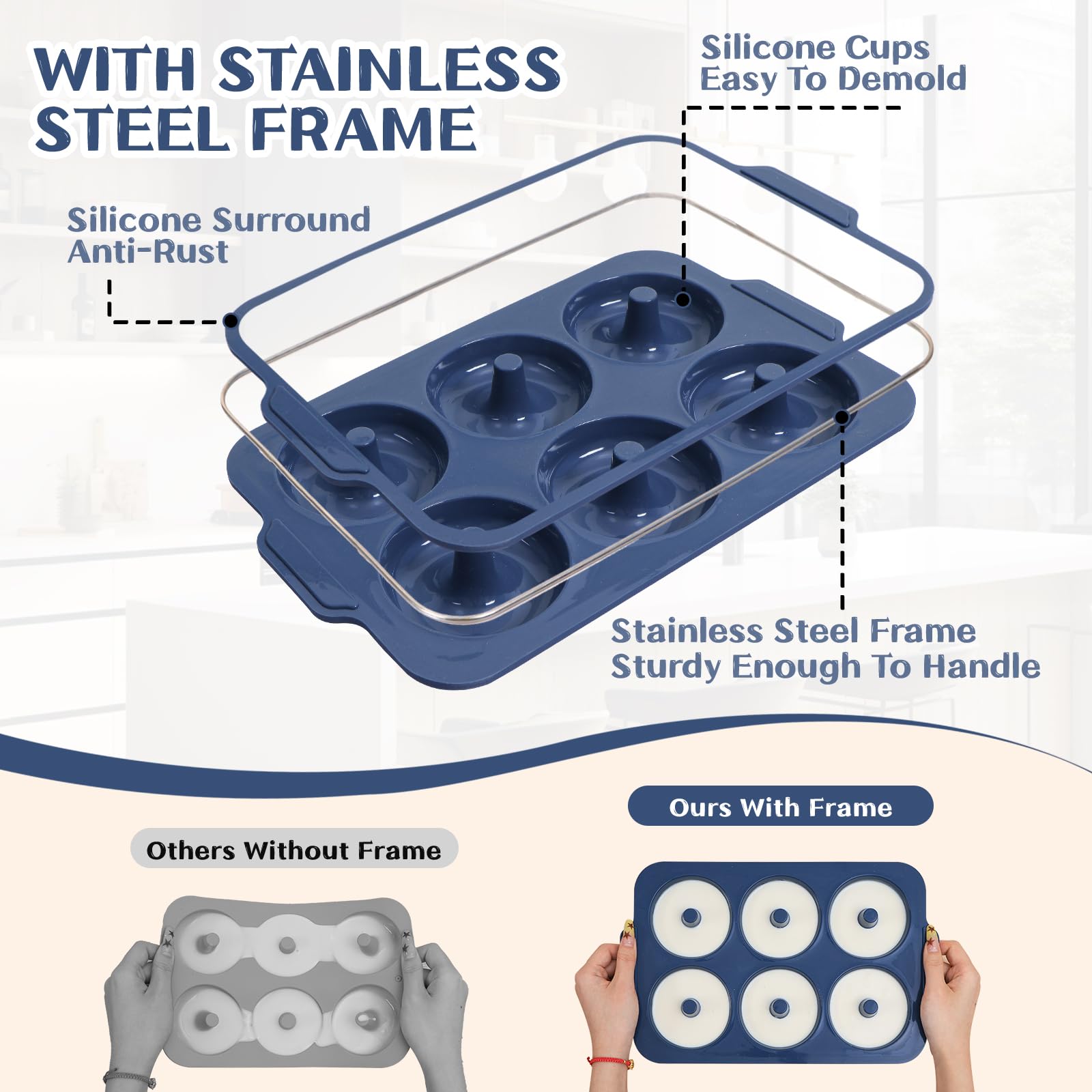 Vnray metal frame reduces batter spills during transfer
