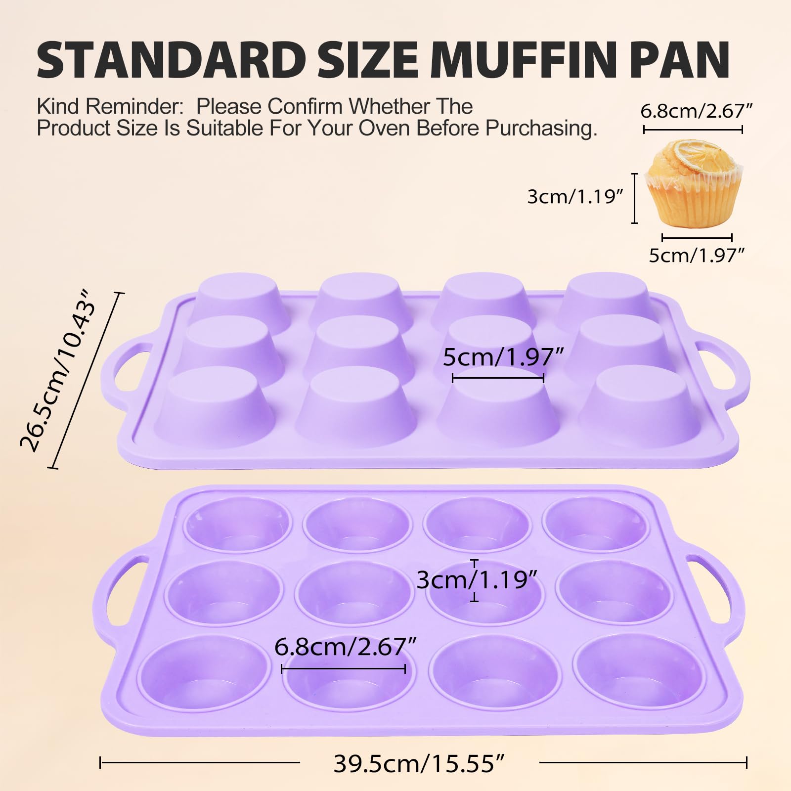Vnray mini 24-cup muffin pan with metal frame for batch cooking