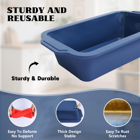 Vnray rectangular loaf pan fits standard ovens for home baking.