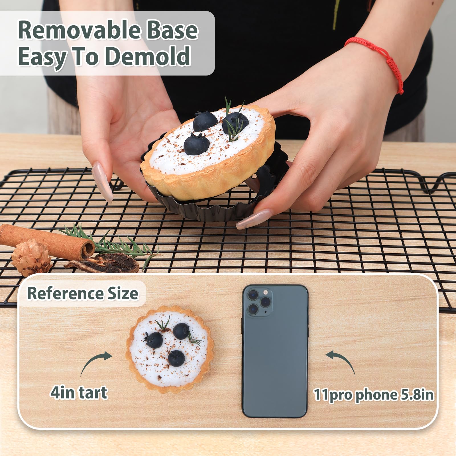 Included silicone scrubber helps gentle cleaning after baking.