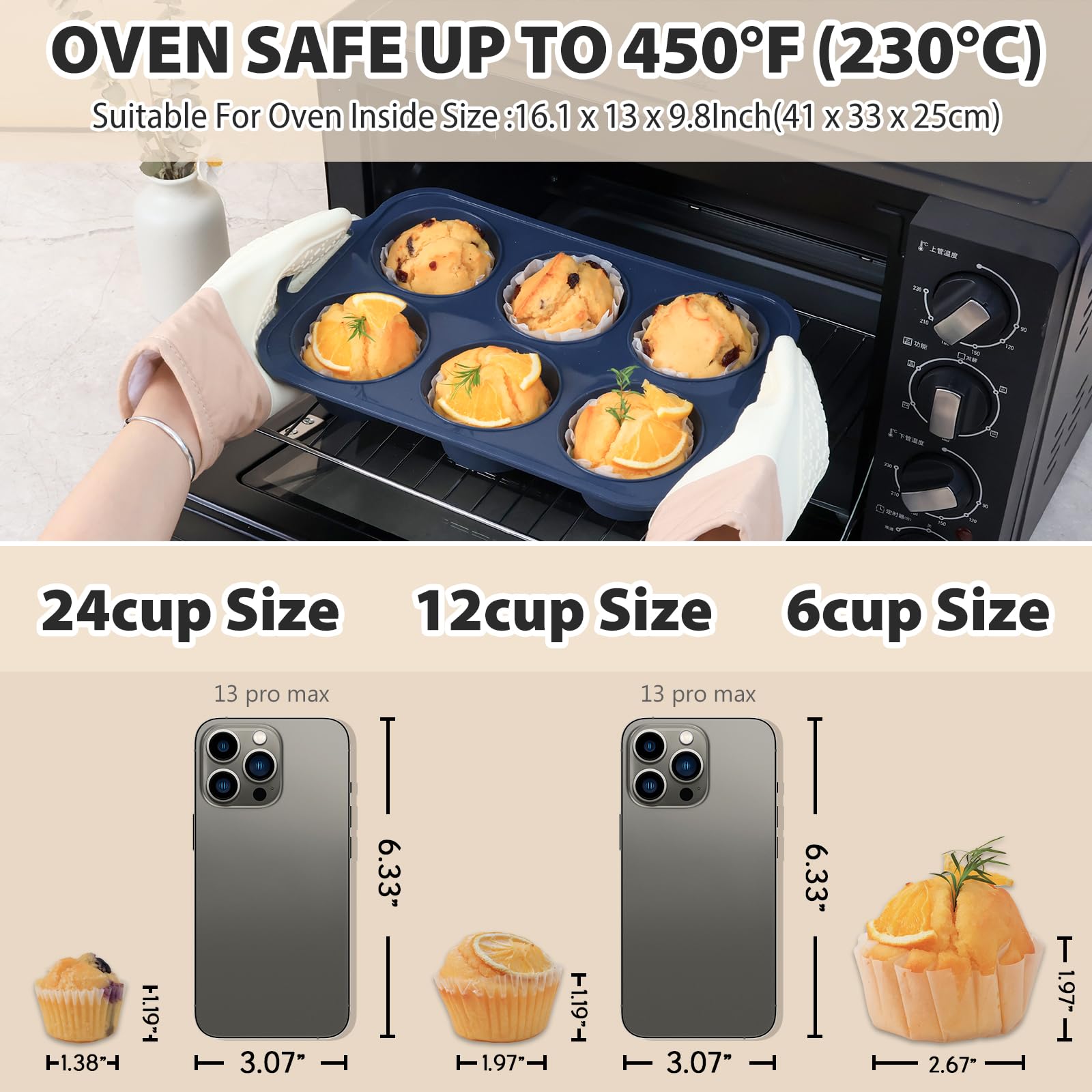 Vnray thick-design silicone pan for durable, even baking results.