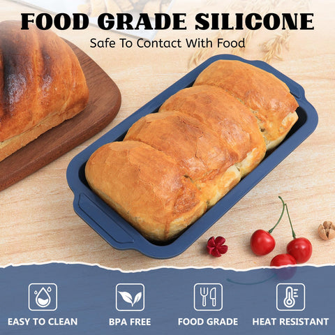 Vnray two-pack silicone loaf pans ideal for batch baking and meal prep.