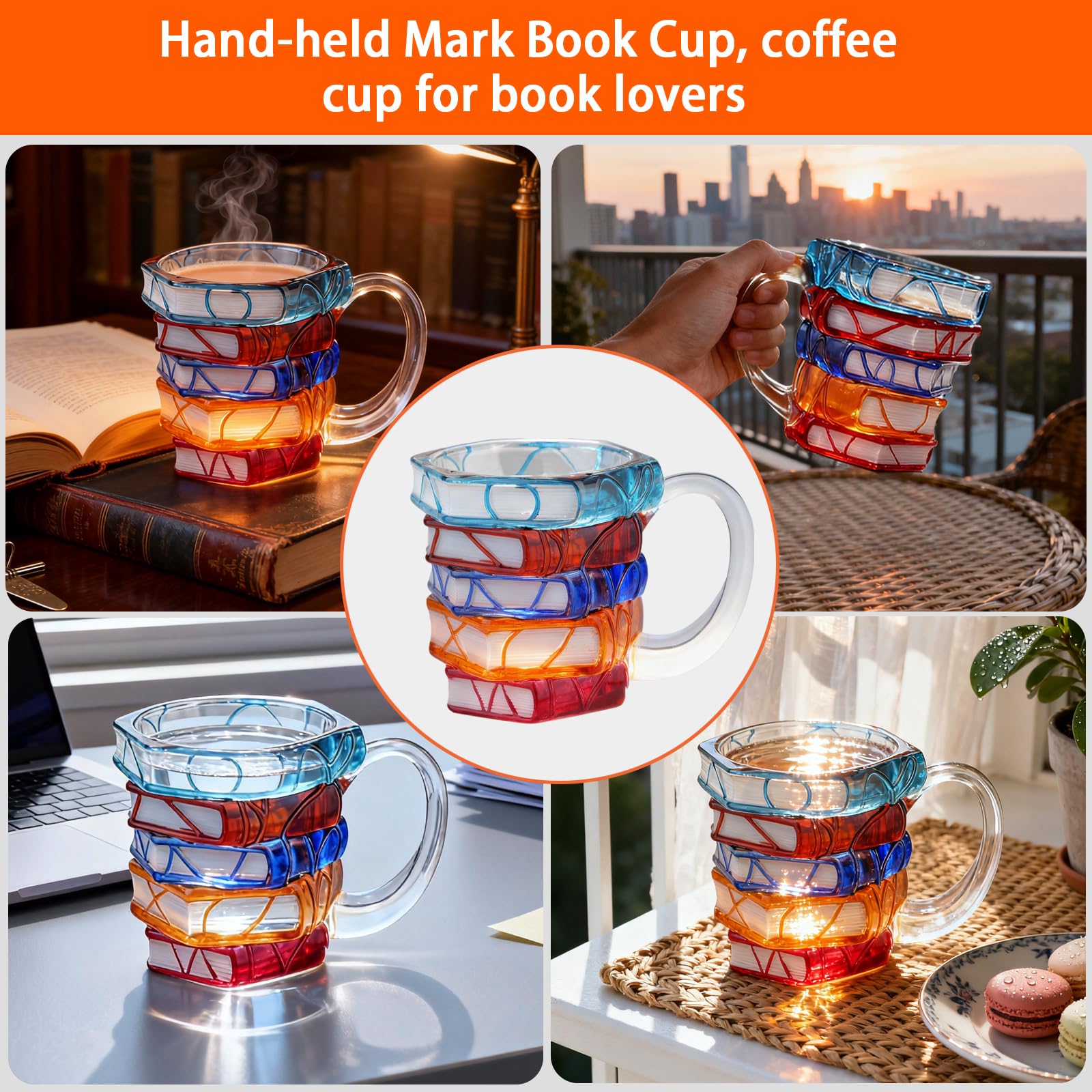 VNROSE 10oz mug for coffee, tea, or cozy reading breaks.