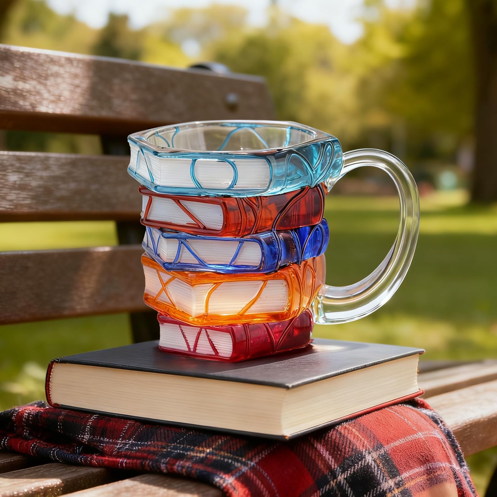 VNROSE decorative book mug suited for desk or shelf display.