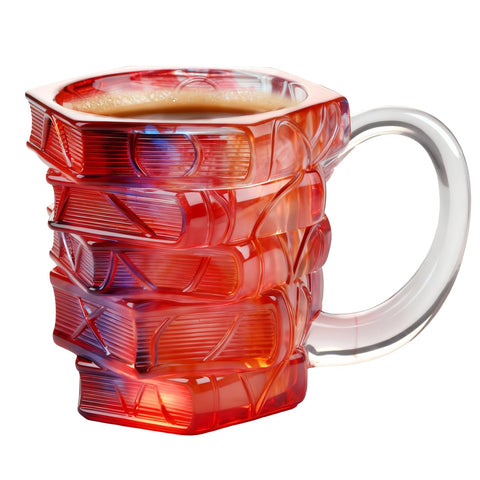 VNROSE Painted Book Mug with a 3D stack design, perfect for a stylish desk display.