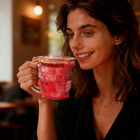 VNROSE Painted Book Mug with comfortable grip and 10 oz capacity.