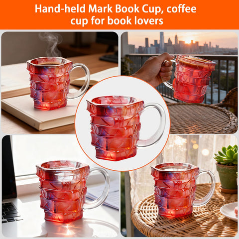 VNROSE Painted Book Mug durable resin showing anti-drop performance.