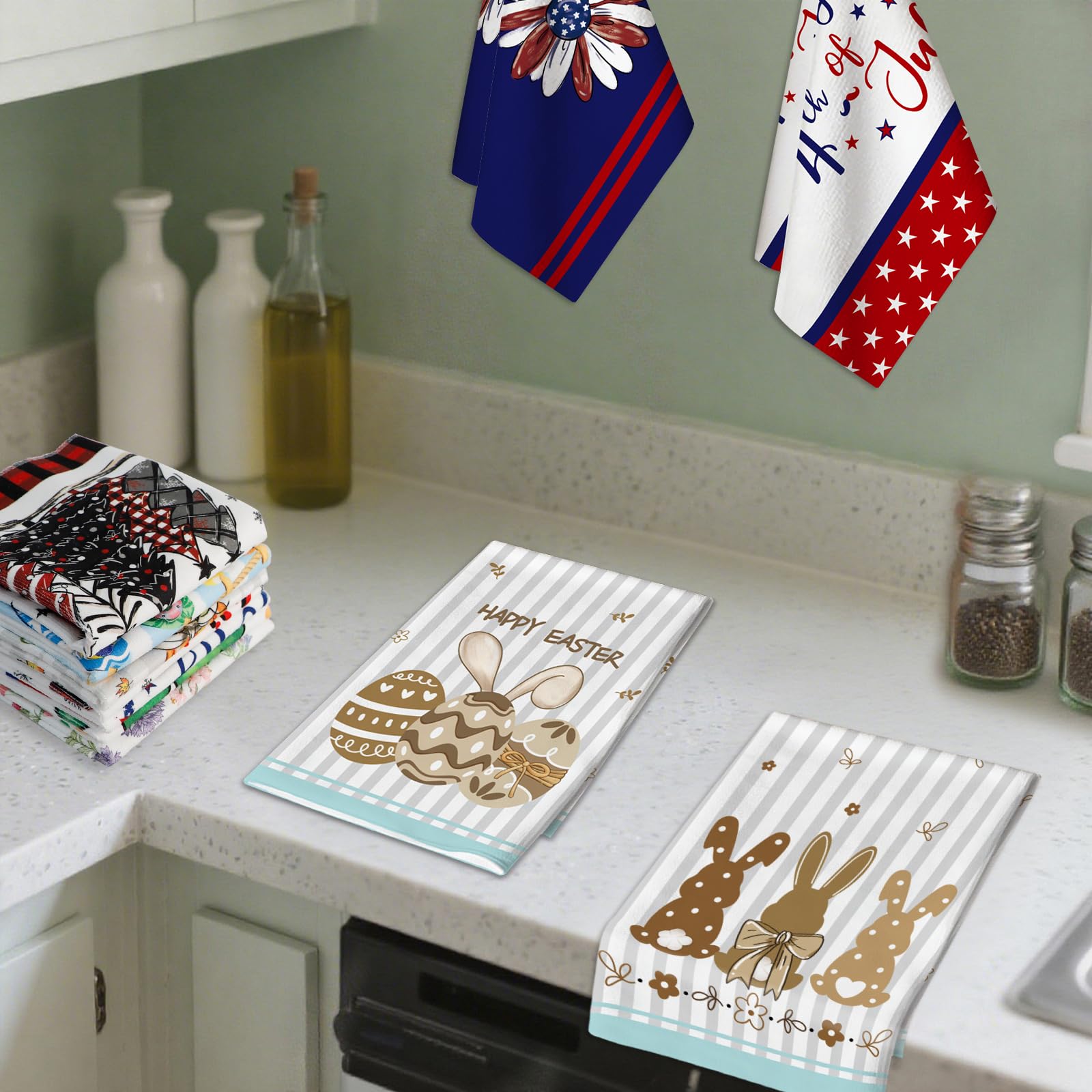 Voajocc edge-reinforced dish towels resist wear and washing cycles.