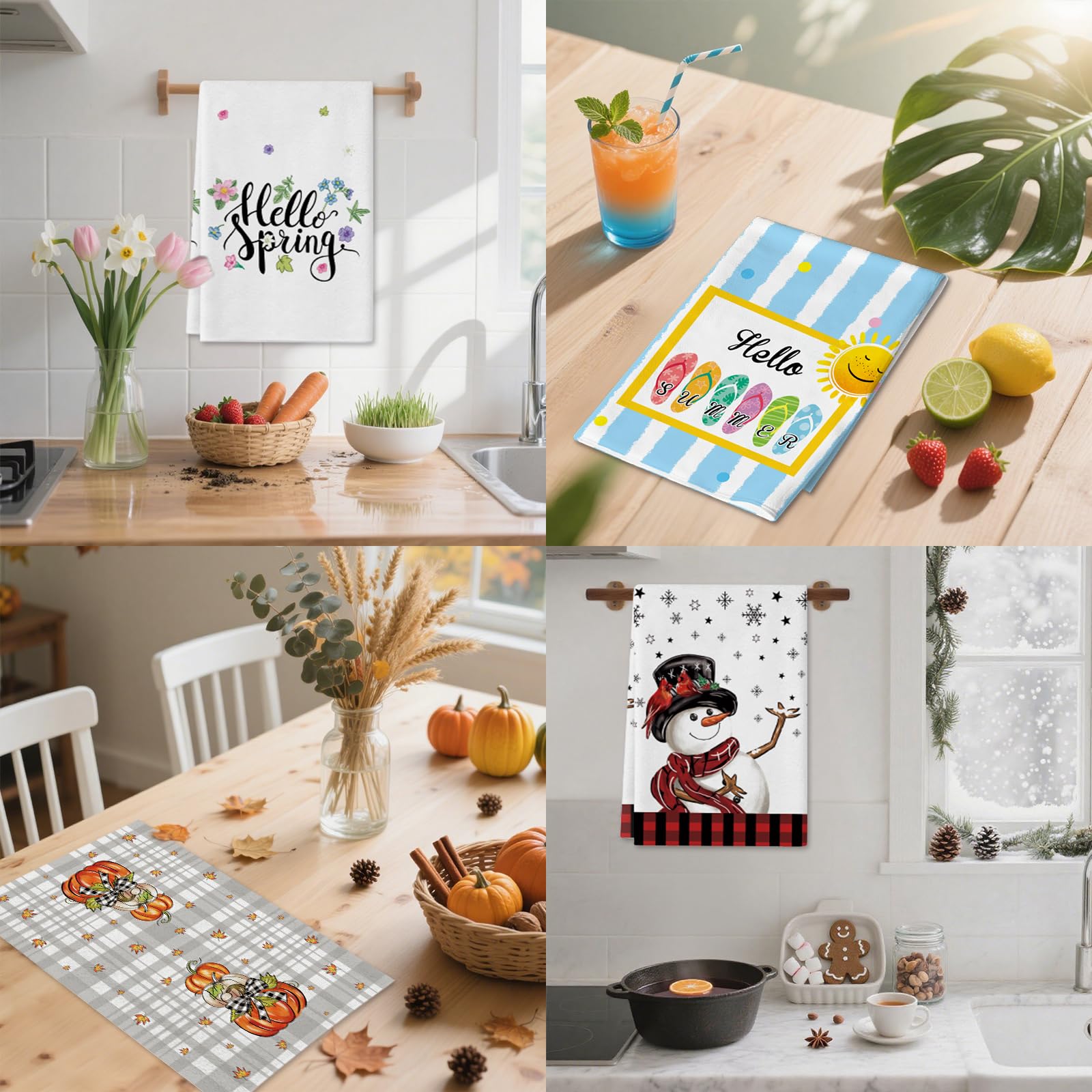 Voajocc summer towel pattern offers vibrant color for everyday drying and staging.