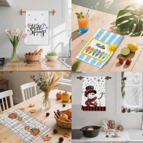 Voajocc summer towel pattern offers vibrant color for everyday drying and staging.