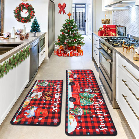 Voanos Christmas kitchen mat 17x30 front-sink with festive spill protection