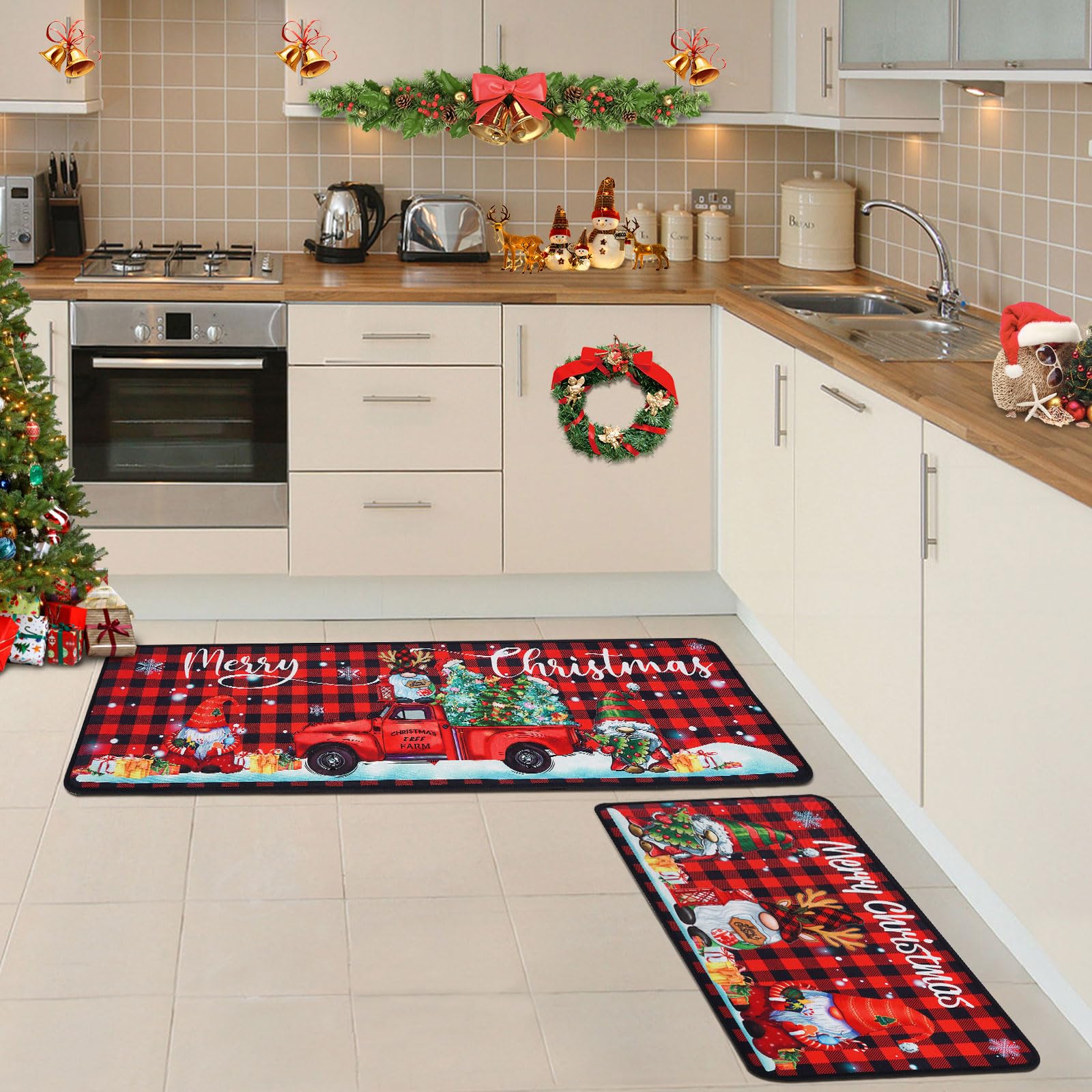 Voanos easy-clean mat with non-slip backing keeps kitchens safe and tidy