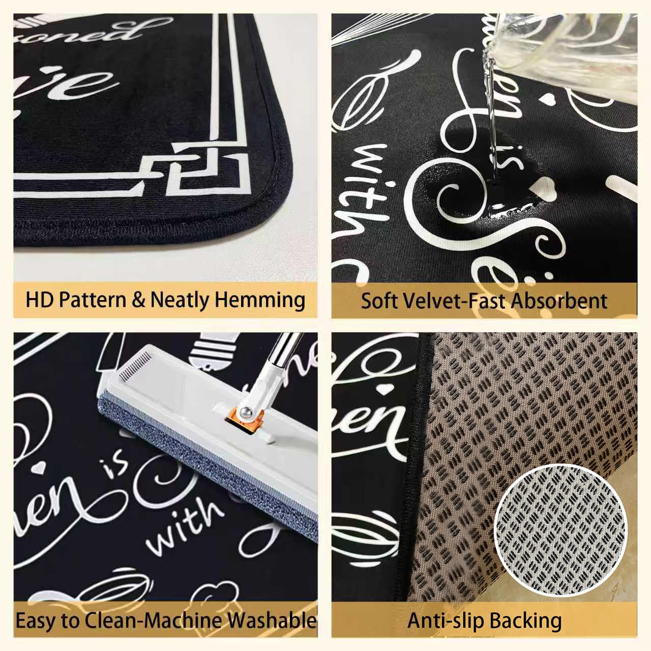 Voanos kitchen rules pattern adds stylish decor to any kitchen