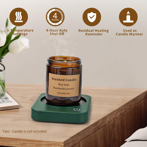 VOBAGA coffee mug warmer with 3 temp settings for customizable warmth.