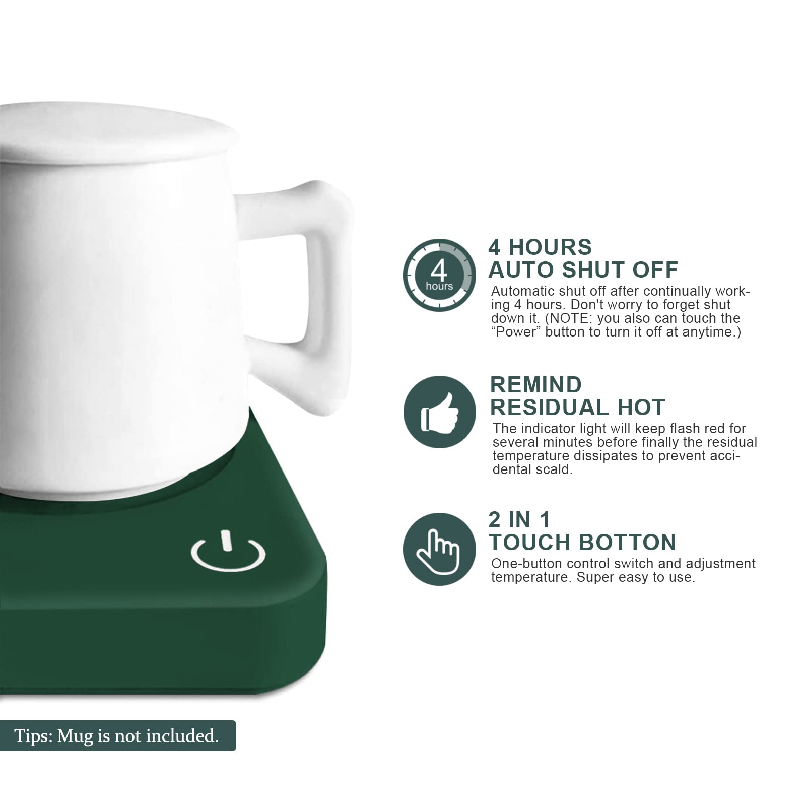 VOBAGA easy-clean surface makes cleanup quick after use.