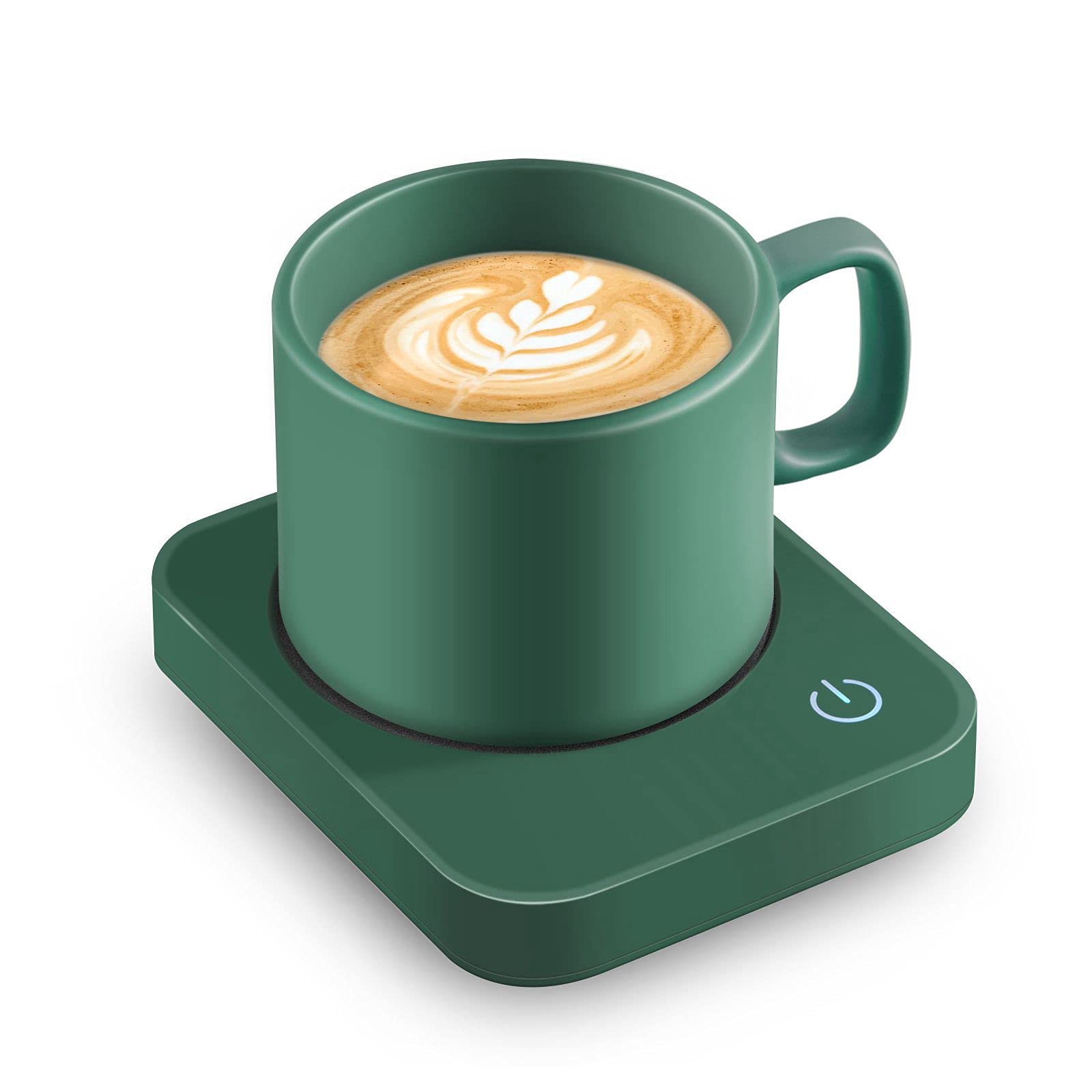 VOBAGA coffee mug warmer on a desk keeps beverages warm during long work sessions.