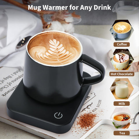 VOBAGA mug warmer displays temperature settings for precise warmth