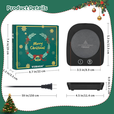 VOBAGA mug warmer with auto shut-off for energy saving