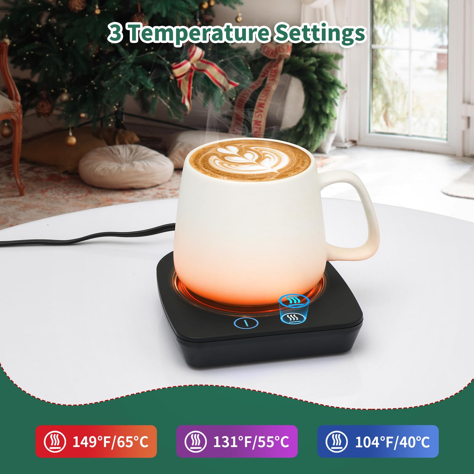 VOBAGA warmer featuring spill-proof plate and durable construction