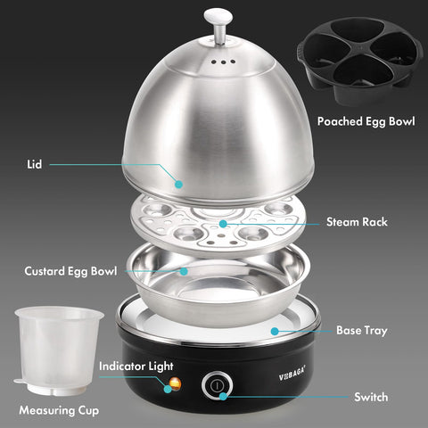 VOBAGA Auto shut-off keeps eggs perfectly cooked without watching the timer.
