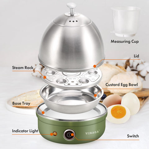 VOBAGA egg cooker green water measuring cup highlights precise water for textures