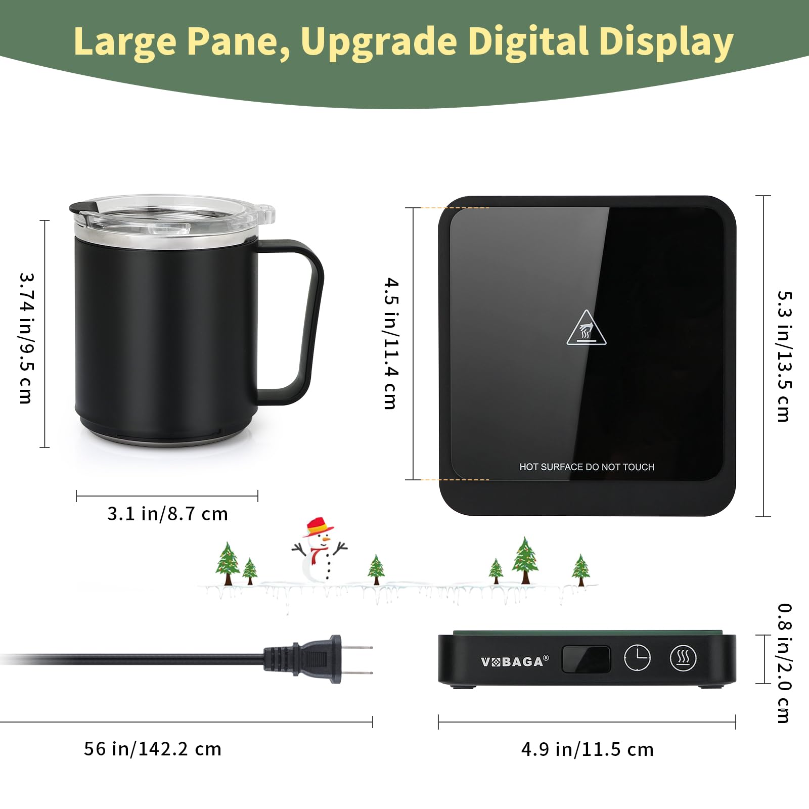 VOBAGA mug warmer auto shut-off helps prevent overheating after use.