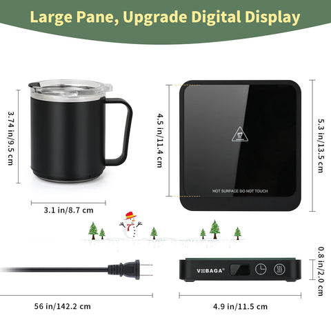 VOBAGA mug warmer auto shut-off helps prevent overheating after use.