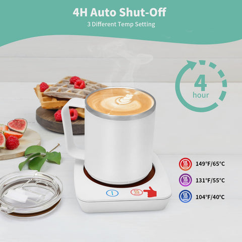 VOBAGA Mug Warmer automatically shuts off after four hours for safety