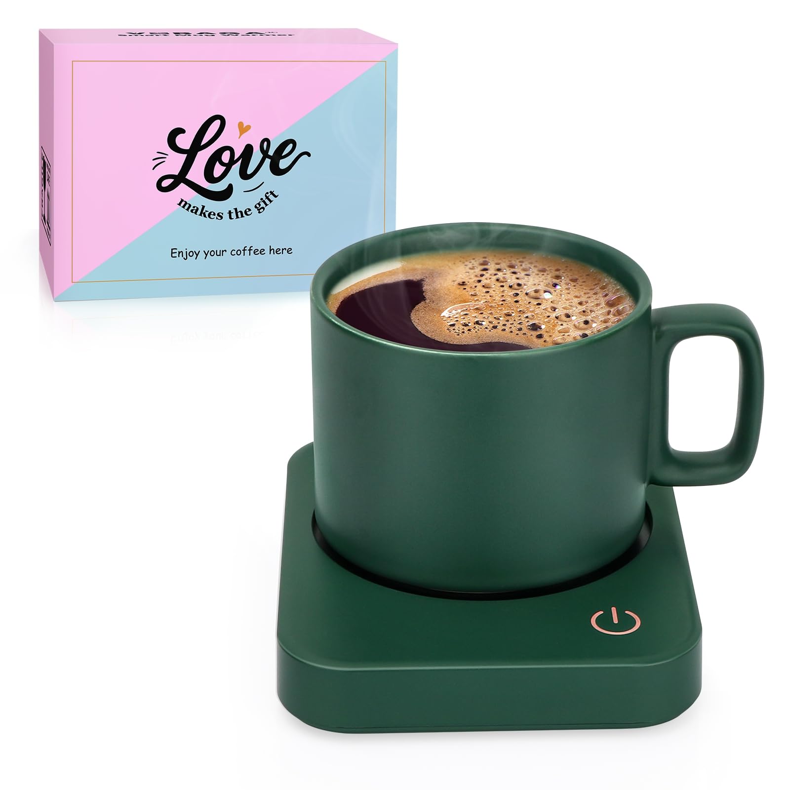 VOBAGA mug warmer set packshot shows desk-friendly coffee warmth