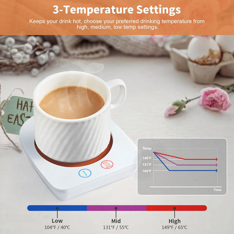 VOBAGA Mug Warmer top view displays control layout and surface area.