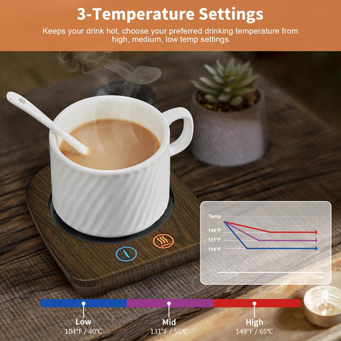 VOBAGA temperature settings image shows 104°F, 131°F, and 149°F options for adjustable warmth.