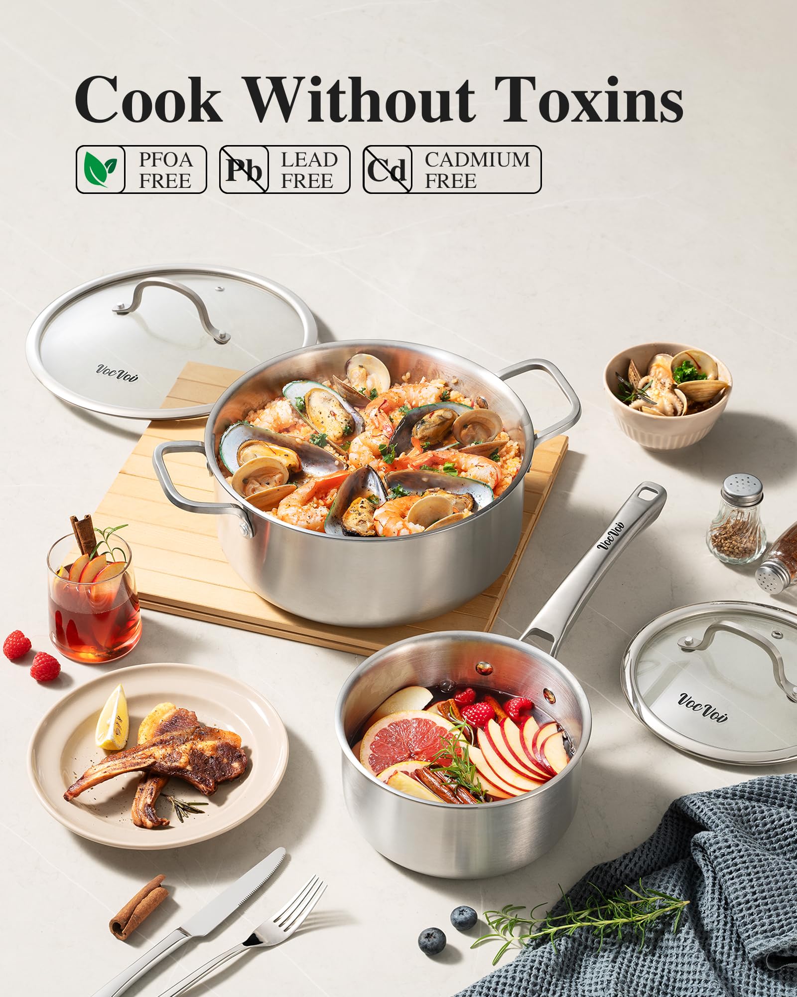 VocVoi 8-inch frying pan ready for quick searing and browning