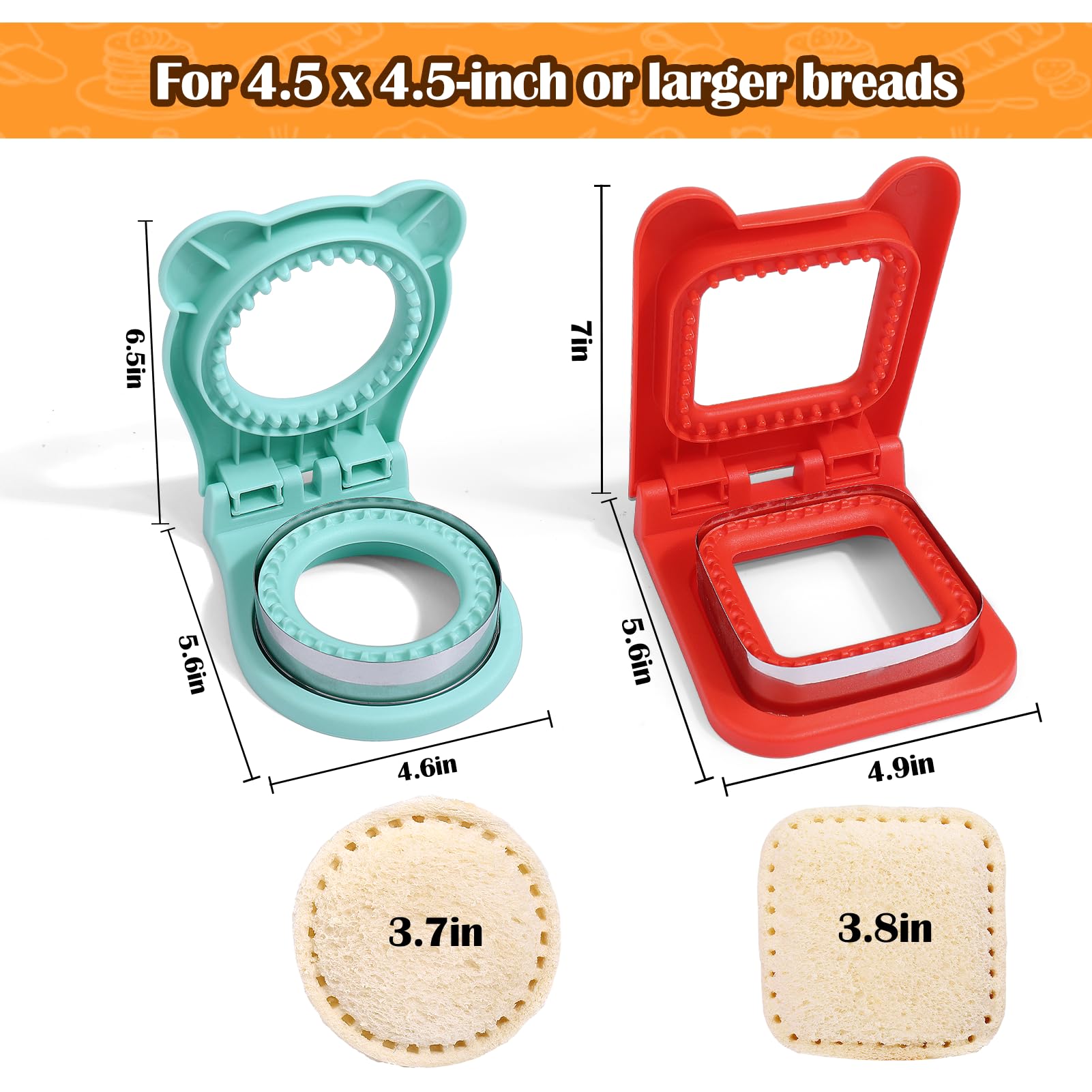 Vodolo-round-square-cutters demonstrate versatile shapes for fun lunch variety.