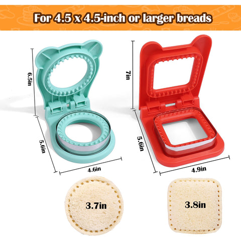 Vodolo-round-square-cutters demonstrate versatile shapes for fun lunch variety.