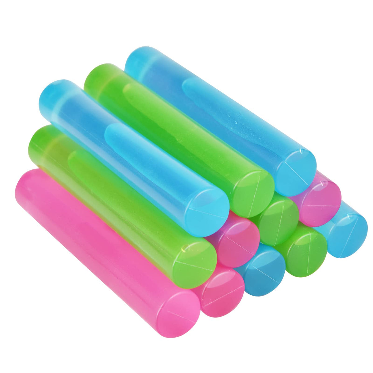 VOGVOG 12-pack reusable ice cubes in multicolor for fast, clean cooling of drinks.