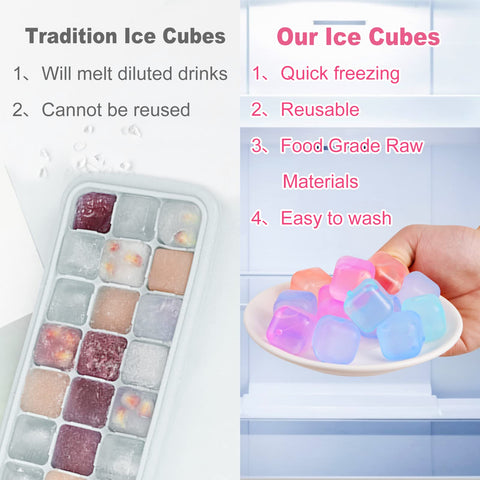VOGVOG BPA-free reusable ice cubes, safe for repeated use in any drink.