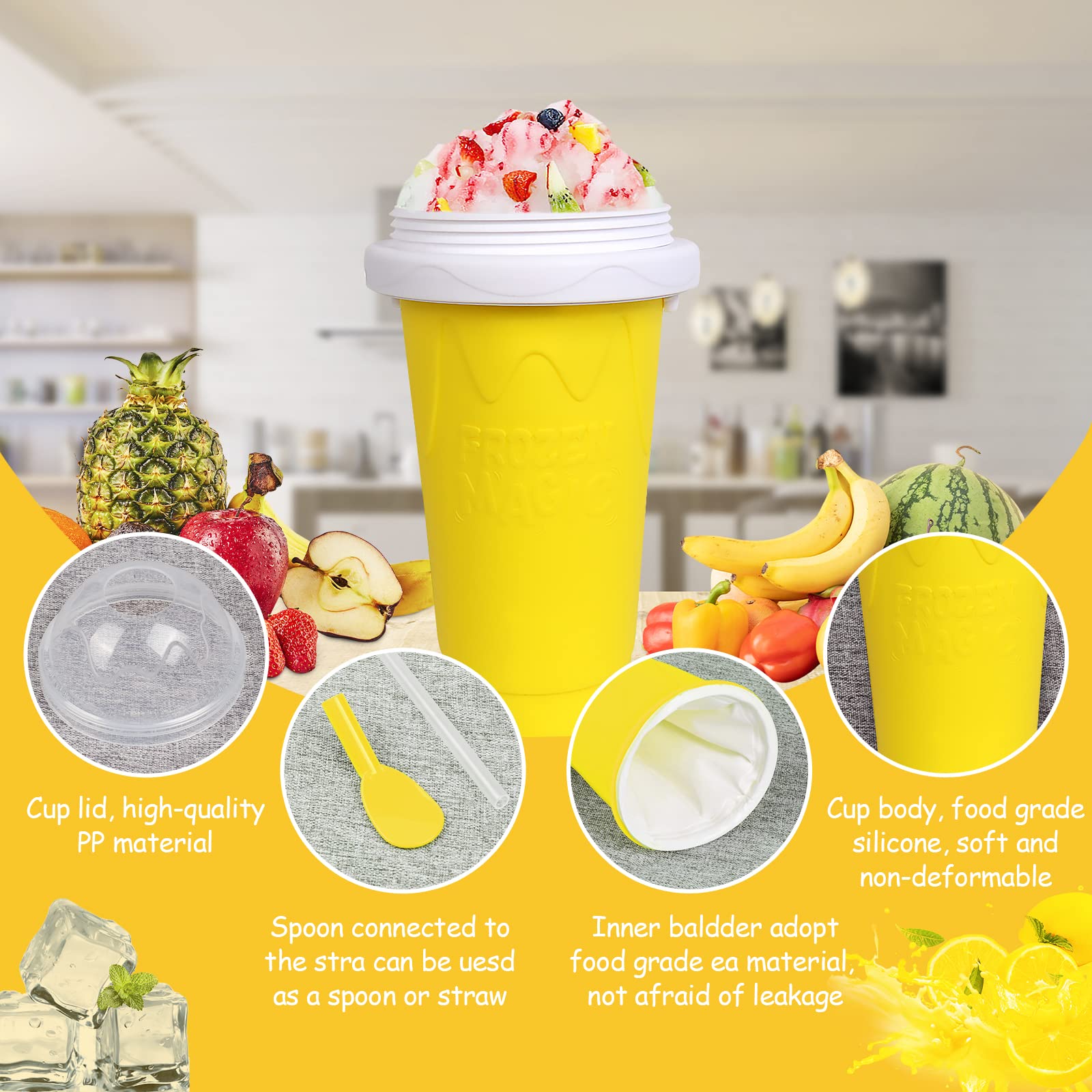 VOIEOV Slushie Cup travel lid supports on-the-go beverages.