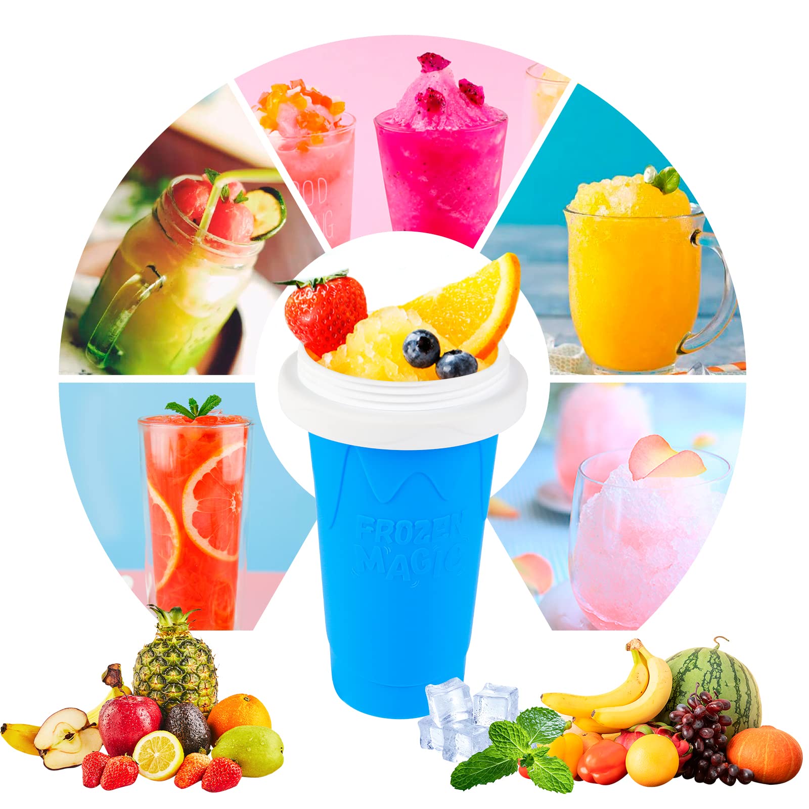 VOIEOV Slushie Maker Cup with 2in1 straw and spoon for versatile on-the-go snacks.