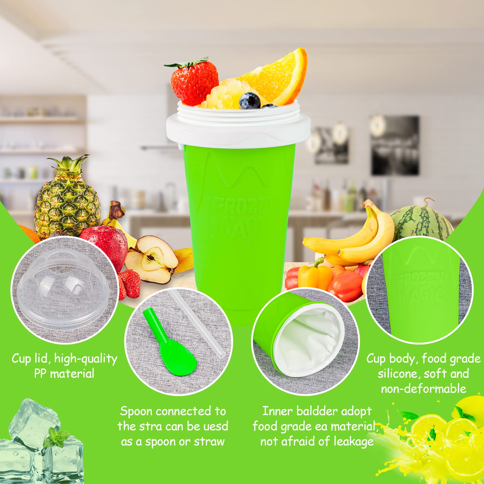 Premium silicone body of the VOIEOV slushy cup with soft grip