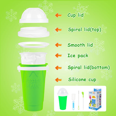 Travel lid on the VOIEOV slushy cup for on-the-go frozen treats