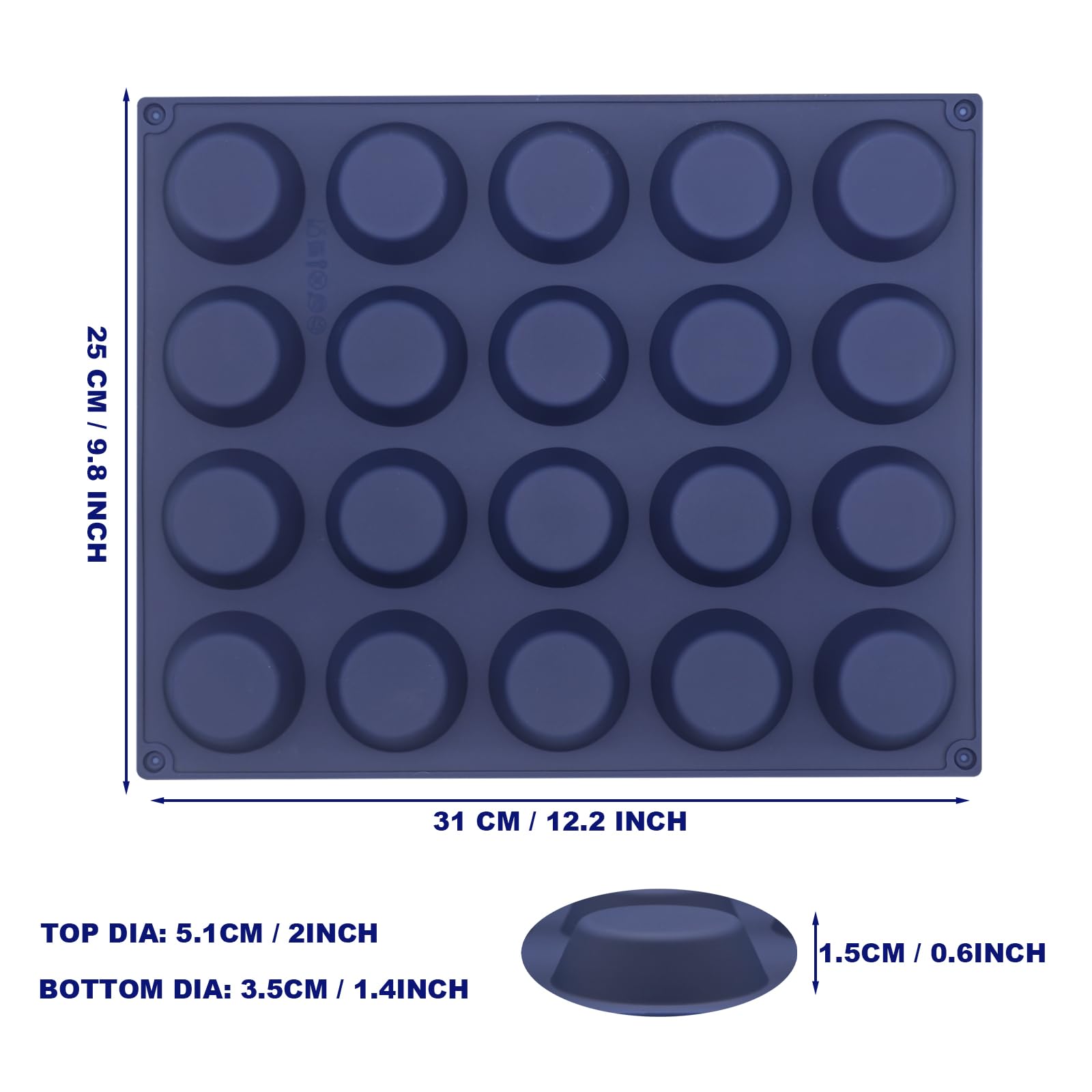 Blue VOIRBLEU mini tart pan, 2-inch treats for pies and bites.