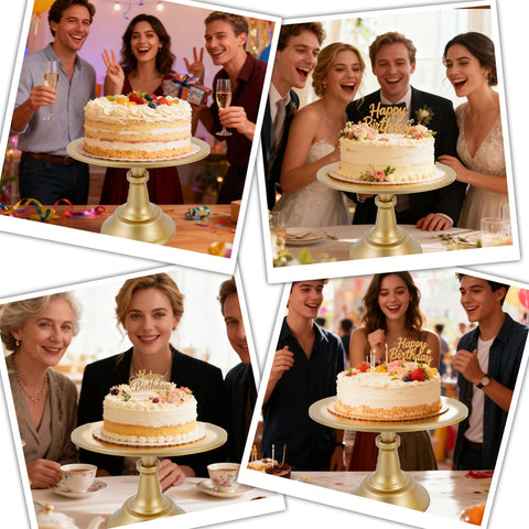 Voittoze dessert stand display versatile for cupcakes, pies, and assorted sweets.