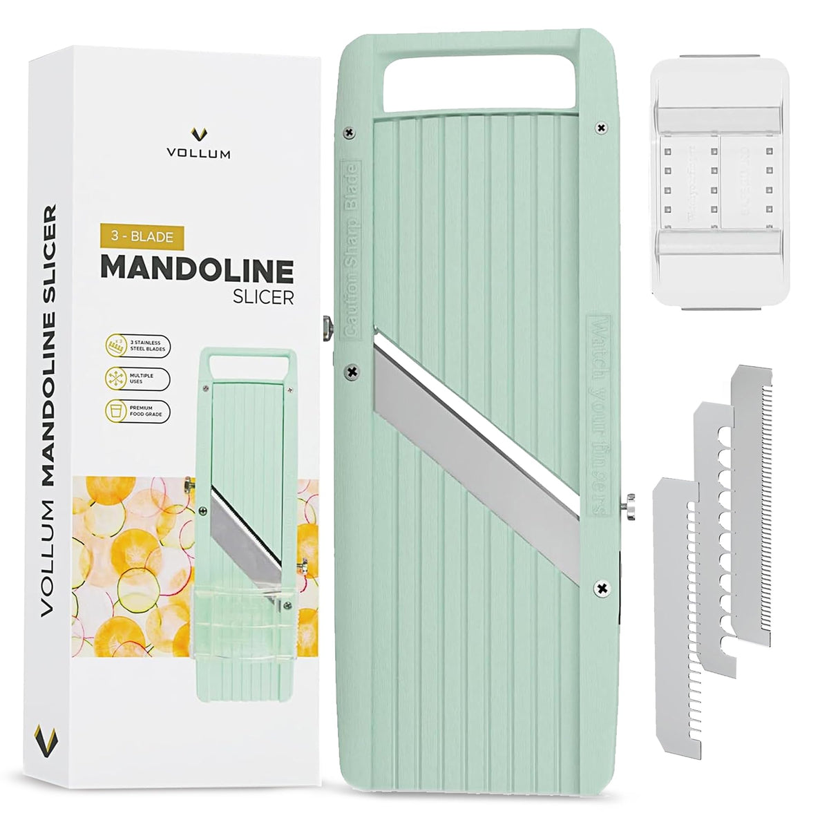Vollum Narrow Mandoline Slicer blade set for precise even vegetable slices