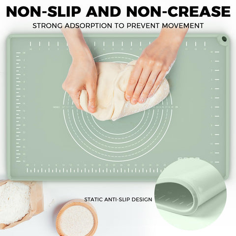 Volikos mat endures -40°C to 230°C, supporting prep from dough to light bake.