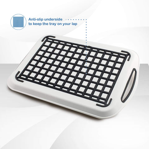 Volila dinner trays with handles in black and white for easy transport