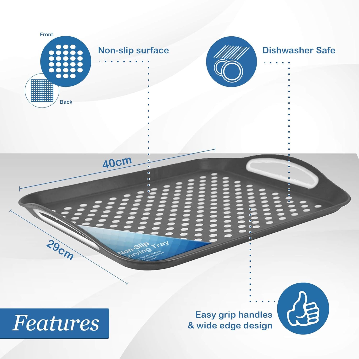 Volila handles provide a comfy grip for easy serving.