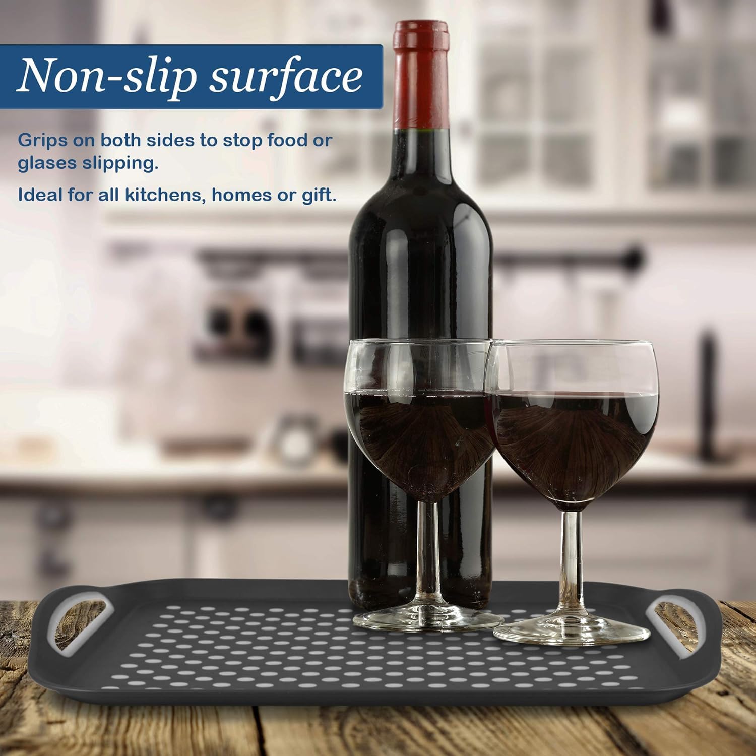 Volila multi-use trays work for eating, serving, and carrying barbecue indoors.