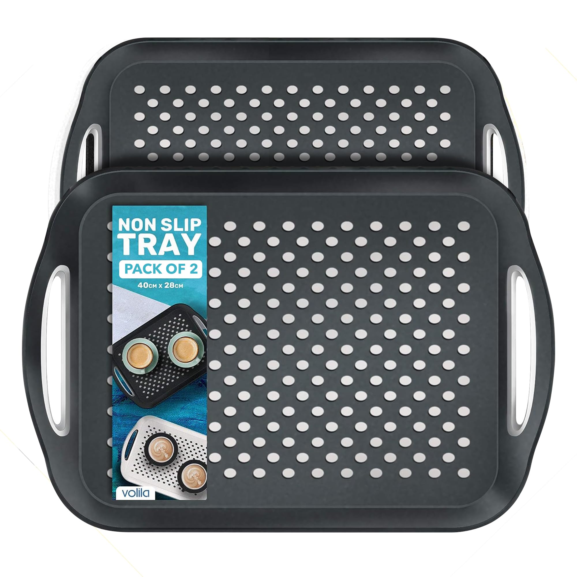 Volila non-slip dots keep meals secure during couch dining.