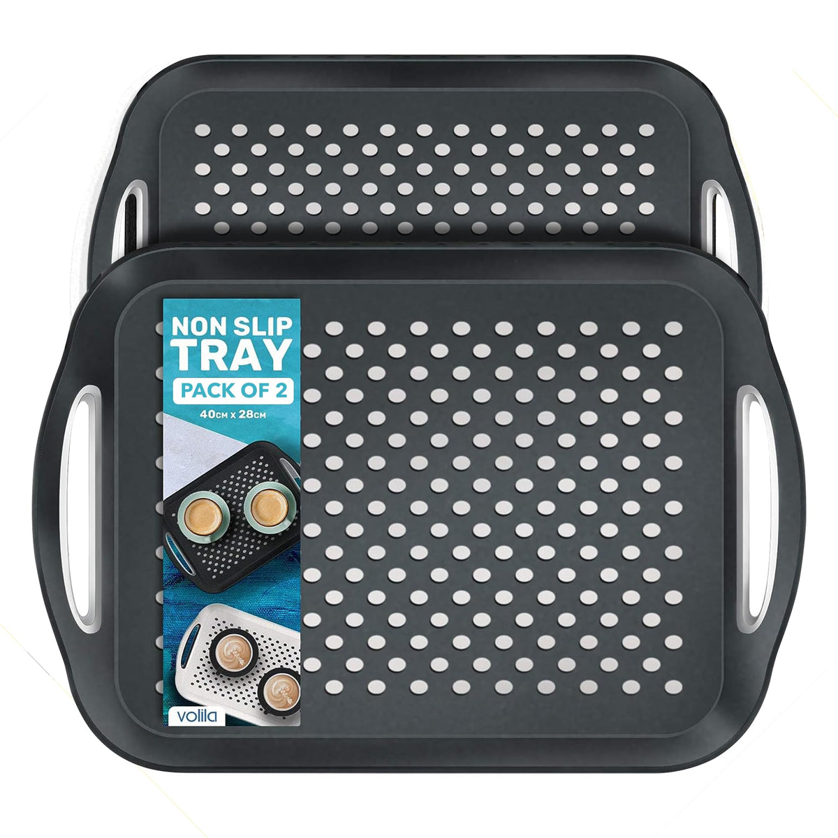 Volila non-slip dots keep meals secure during couch dining.